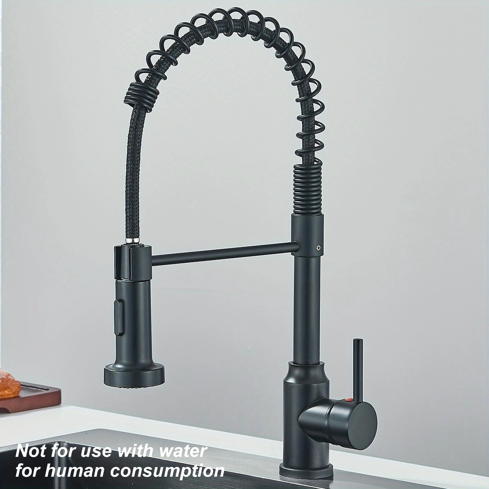 Matte Black Kitchen Faucet Featuring a Pull-Out Spray, Designed for Commercial Use with a Single Handle Lever. This Mixer Tap for The Kitchen Sink Includes a Pull-Down Sprayer with Dual Functions, Available in Matte Black And Brushed Nickel