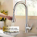 1pc Kitchen Sink Faucet with Pull-Down Spray Single Handle Single Hole High Arc Commercial Stainless Steel Brushed Nickel Kitchen Sink Faucet with Pull Out Sprayer Mixer Tap, Suitable for Bar Laundry RV Farmhouse (Brushed Nickel)