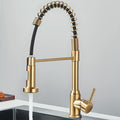 Matte Black Kitchen Faucet Featuring a Pull-Out Spray, Designed for Commercial Use with a Single Handle Lever. This Mixer Tap for The Kitchen Sink Includes a Pull-Down Sprayer with Dual Functions, Available in Matte Black And Brushed Nickel